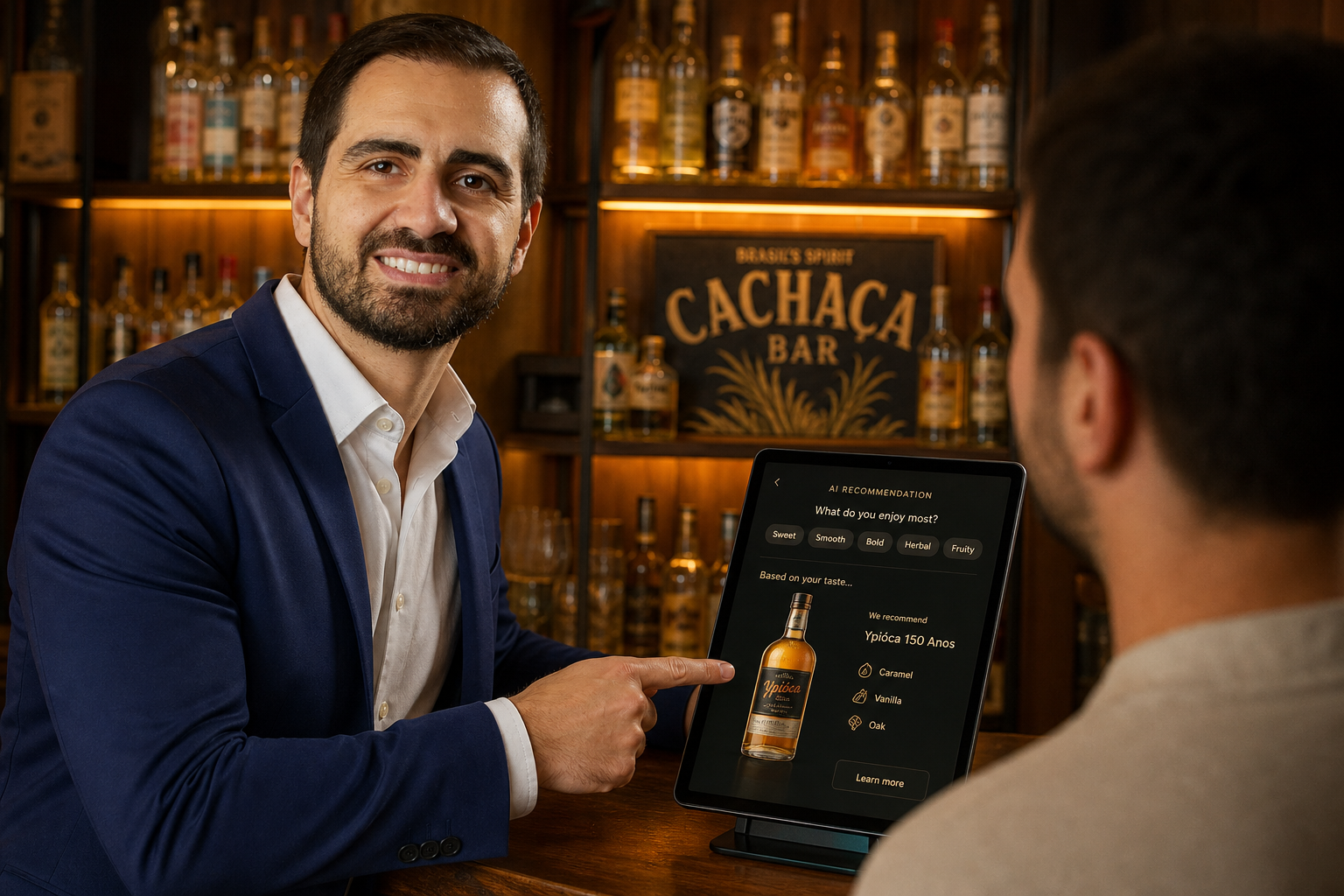 Cliente recebendo recomendação da IA