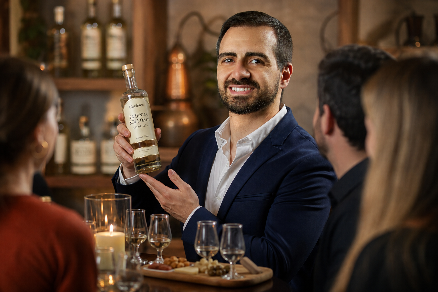 Degustação guiada com histórias das garrafas